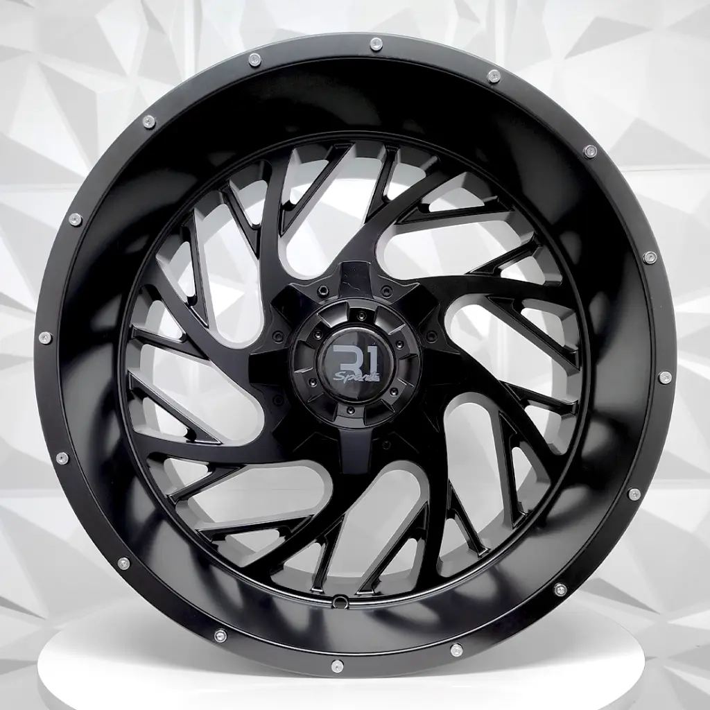 RIN 20X10 6-135/139.7 R1 SPORT LP36S MATTE BLACK+CHROME RIVETS ET-24 CB110