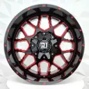 RIN 20X9 5-127/139.7 R1 SPORT 315 BLACK MILLING RED+HOLES RED ET0 CB78.1 