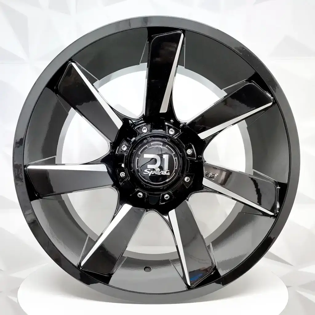 RIN 20X10 5-114.3 R1 SPORT 724 GLOSS BLACK MILLING ET-24 CB67.1 