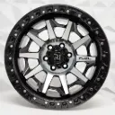 RIN 17X9 6-114.3 R1 SPORT QC1261 BLACK MACHINE FACE+CHROME RIVETS* ET0 CB66.1