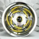 RIN 15X12 5-127/139.7 R1 SPORT F81003 ALL POLISHED WITH GOLD CENTER ET-75 CB91.2
