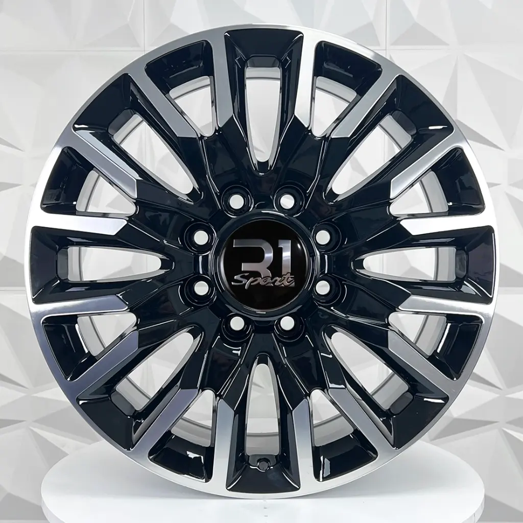 RIN 22X8.5 8-170 R1 SPORT FF7055 BLACK MACHINE FACE ET40 CB124.9