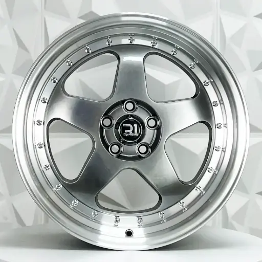 [170680F] RIN 17X8 4-100/114.3 R1 SPORT 7089F HYPER BLACK MI CHROME RIVETS ET30 CB73.1